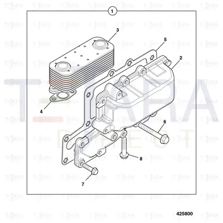 JCB Part No.# 02/203004, ELEMENT, OIL COOLER - JCB Spare Parts