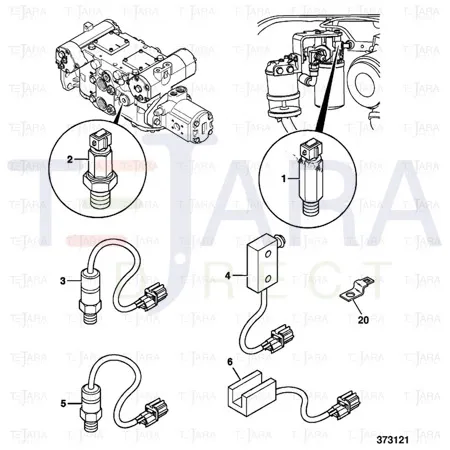 JCB Part No.# 701/80582, PRESSURE SWITCH - JCB Spare Parts