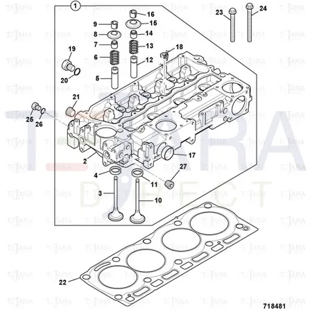 JCB Part No.# 02/202947, BOLT CYLINDER HEAD - JCB Spare Parts