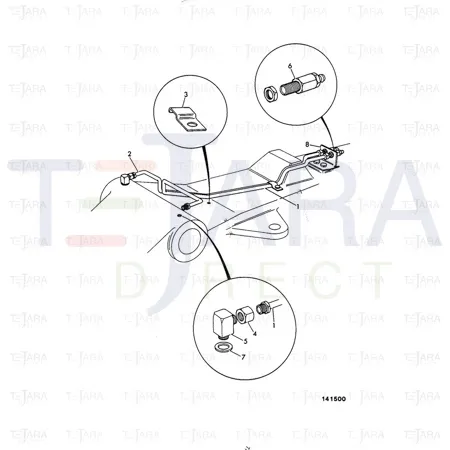 JCB Part No.# 830/12184, PIPE - R. AXLE REM. GREAS - JCB Spare Parts