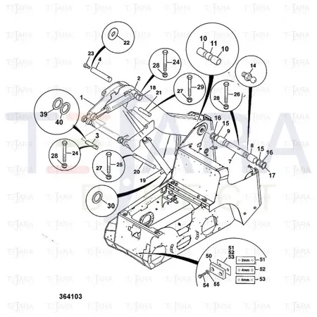 JCB Part No.# 247/00367, SPACER 6MM - JCB Spare Parts