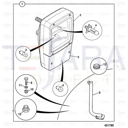 JCB Part No.# 700/38401, Lens indicator - JCB Spare Parts