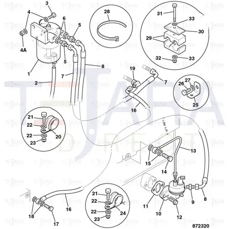JCB Part No.# 649/51934, FUEL HOSE-TANK TO SEDIMENTER - JCB Spare Parts