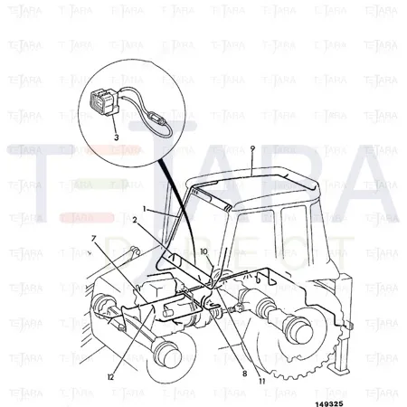 JCB Part No.# 718/40600, Harness engine shut-off solenoid - JCB Spare Parts
