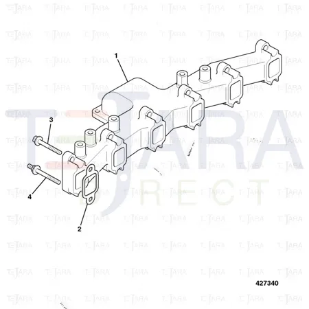 JCB Part No.# 02/912188, Manifold exhaust - JCB Spare Parts