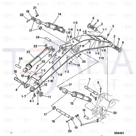 JCB Part No.# KRV1124, PIN PIVOT - JCB Spare Parts