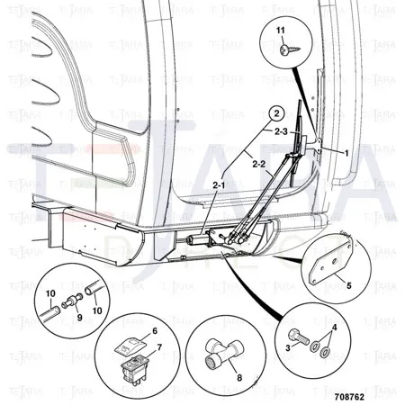 JCB Part No.# 714/40290, ARM : LOWER WIPER - JCB Spare Parts