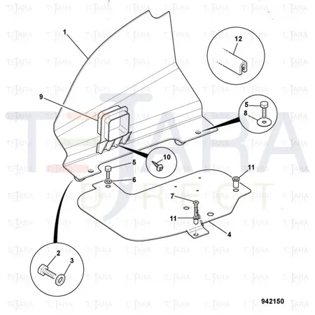 JCB Part No.# 335/13440, Cover loader protection plate - JCB Spare Parts