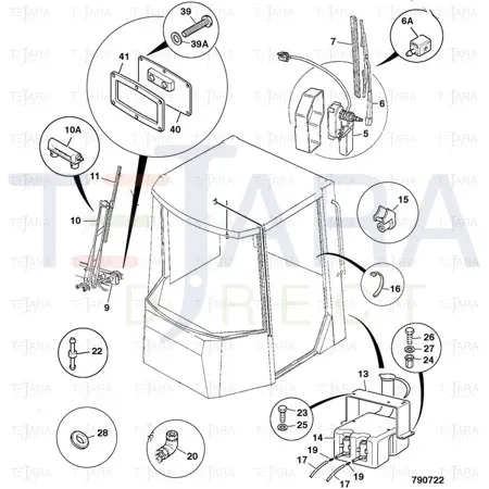 JCB Part No.# 332/S1570, REAR WIPER MOTOR 426-456 - JCB Spare Parts