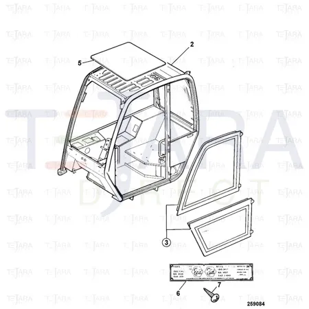 JCB Part No.# 827/50159, WINDOW ROOF GLASS - JCB Spare Parts