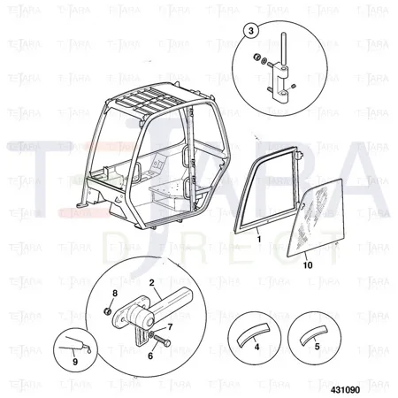 JCB Part No.# 331/35148, PLASTIC LATCH RETAINER HANDLE - JCB Spare Parts