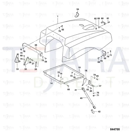JCB Part No.# 7222/53542, Strut - JCB Spare Parts