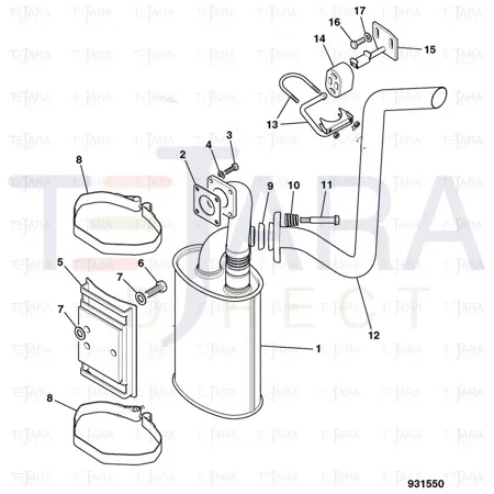JCB Part No.# 332/R4900, EXHAUST SILENCER - JCB Spare Parts