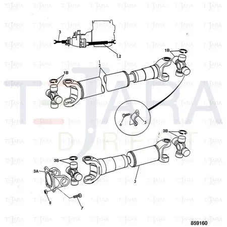 JCB Part No.# 914/60337,  BI DRIVE SHAFT REAR - JCB Spare Parts