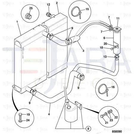 JCB Part No.# 1745/0005, PLUG 1-1/16UNF O RING BOSS - JCB Spare Parts