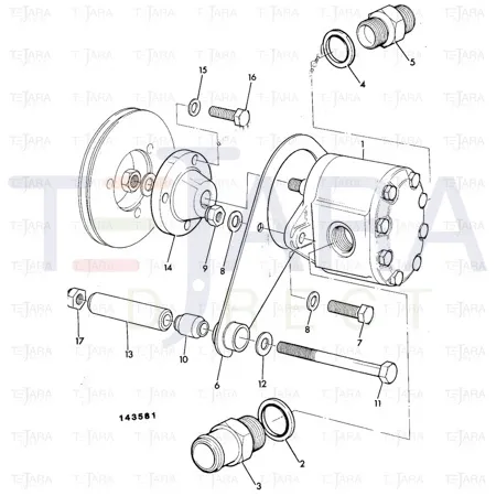 JCB Part No.# 274/41000, DRIVE FLANGE (PUMP) - JCB Spare Parts