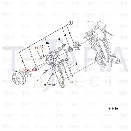 JCB Part No.# 02/601140, Pump Water. Assy - JCB Spare Parts
