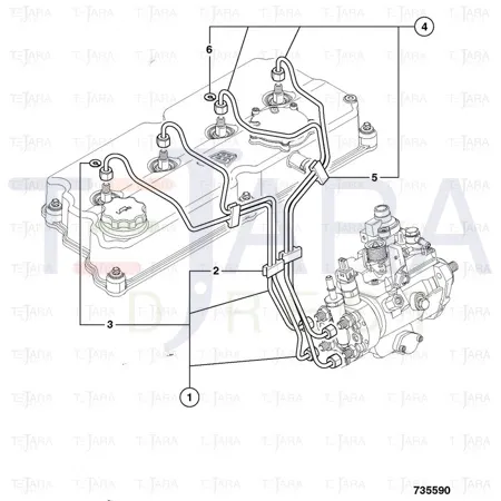 JCB Part No.# 320/06580, PIPES.N0.1&2.HP FUEL.TCA - JCB Spare Parts