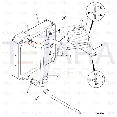 JCB Part No.# 834/10618, TOP HOSE 2ws - JCB Spare Parts