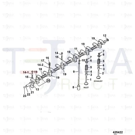 JCB Part No.# 02/801530, VALVE EXHAUST - JCB Spare Parts