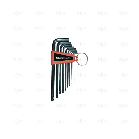 SET OF 10 BALLPOINT HEXAGONAL KEY WRENCHES 1/16"- 3/8" LONG PATTERN EGA ANTIDROP ACO - EGA Master