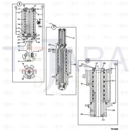 JCB Part No.# 6900/0127, Kit-repair rotary coupling - JCB Spare Parts