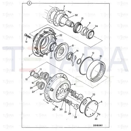 JCB Part No.# 907/07100, BEARING ROLLER T - JCB Spare Parts