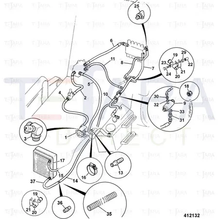 JCB Part No.# 335/07704, WA RETURN PIPE S/S - JCB Spare Parts