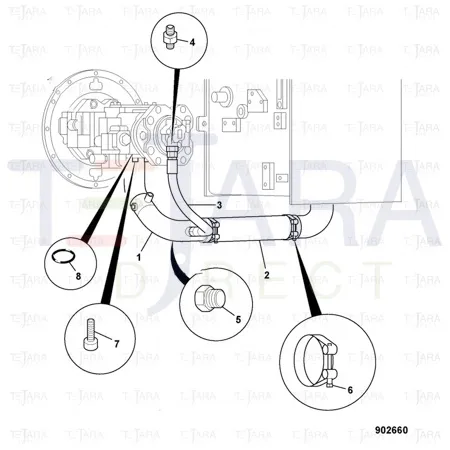 JCB Part No.# 627/10355,  3/4 BSP ST-ST HOSE 520 LG - JCB Spare Parts