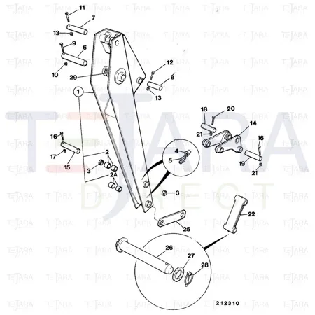 JCB Part No.# 811/50369, P/PIN 44.92/44.82x290 COATED(332/E3435) - JCB Spare Parts