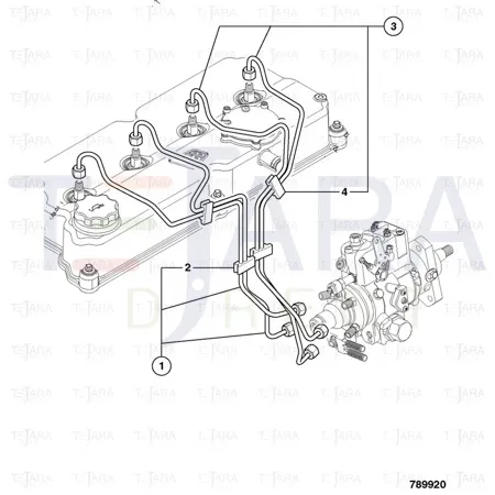 JCB Part No.# 320/06660, HP PIPE ASSY #3 & #4 - JCB Spare Parts