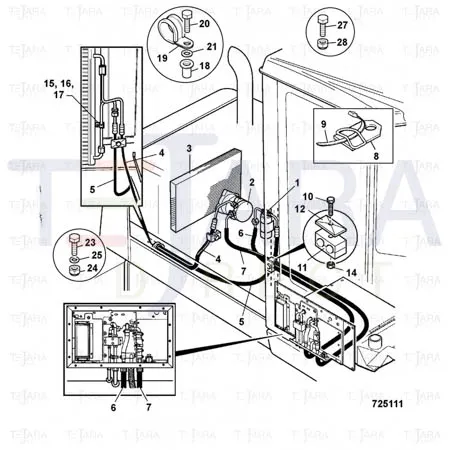JCB Part No.# 332/T5076, HOSE AIR CON EVAP TO COMP - JCB Spare Parts