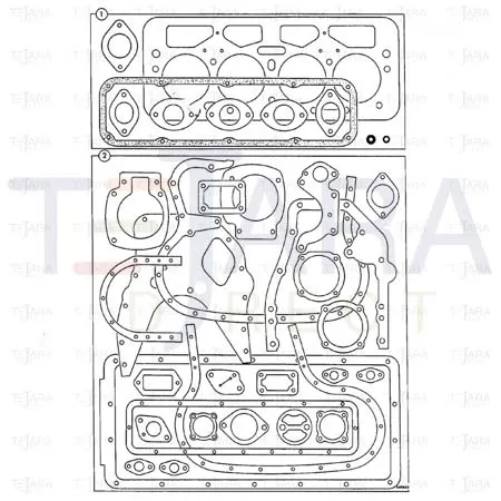 JCB Part No.# 813/00268, GASKET SET, TOP 4.98NT - JCB Spare Parts