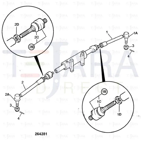 JCB Part No.# 826/01372, CASTLE NUT - JCB Spare Parts