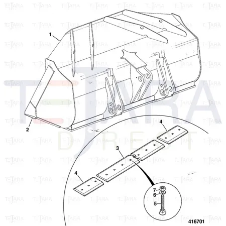 JCB Part No.# 983/10583, Toeplate bolt-on - JCB Spare Parts