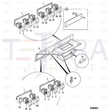 JCB Part No.# 701/60001, PANEL SWITCH - JCB Spare Parts