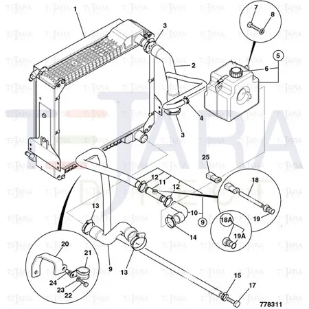 JCB Part No.# 128/15313, GA EXPANSION TANK abi - JCB Spare Parts