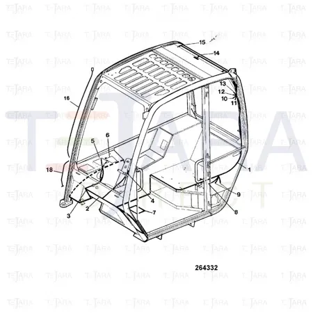 JCB Part No.# 721/10493, HARNESS REAR CAB - JCB Spare Parts