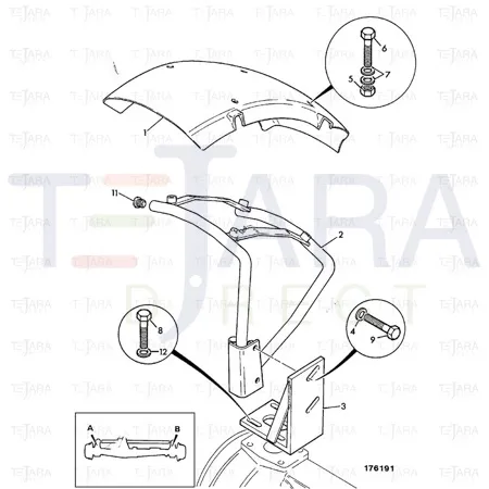JCB Part No.# 123/03524, FENDER RH - JCB Spare Parts