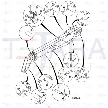 JCB Part No.# 811/90509, P/PIN 59.95/59.90x264 - JCB Spare Parts