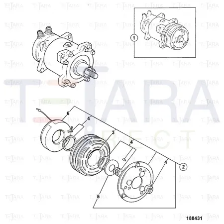 JCB Part No.# 123/04999, SS.P.N400/Z1030 COMPRESSOR 24V - JCB Spare Parts
