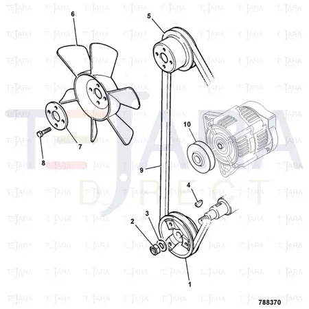 JCB Part No.# 331/54551, SS.P.N02/631174 V - BELT AVX13 X 1020La - JCB Spare Parts