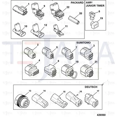 JCB Part No.# 719/10102, SEALED PLUG-4 WAY - JCB Spare Parts