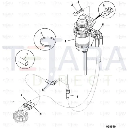 JCB Part No.# 649/51865, HOSE FUEL, ENGINE-TANK - JCB Spare Parts