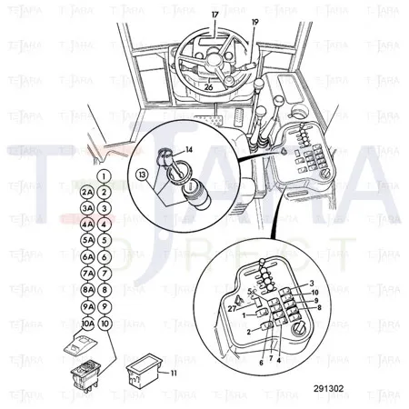 JCB Part No.# 701/60005, PANEL SWITCH - JCB Spare Parts
