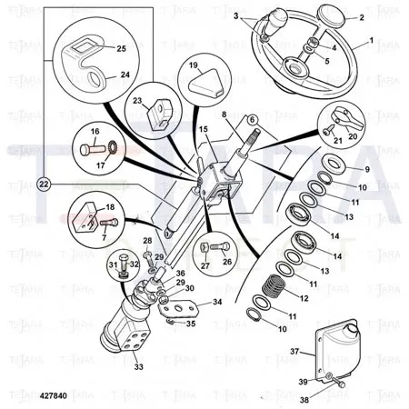 JCB Part No.# 331/35694, KNOB COLUMN TILT - JCB Spare Parts