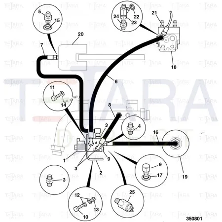 JCB Part No.# 332/V8198, PRESSURE SWITCH. TRANS DISCONN - JCB Spare Parts