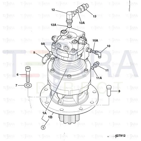 JCB Part No.# 1612/2054, ADAPTOR G3/4AxG3/4 M/F - JCB Spare Parts