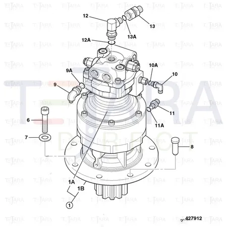 JCB Part No.# 816/90618, ADAPTOR 90 M/M SWIVEL - JCB Spare Parts