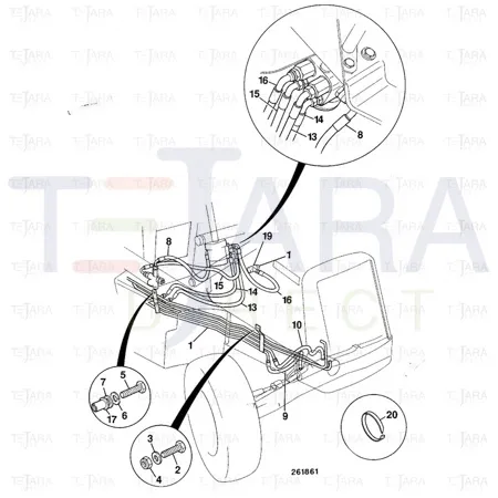JCB Part No.# 612/47000, HOSE 3/8 1100MM - JCB Spare Parts